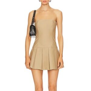 Superdown Strapless Tan Mini Dress
